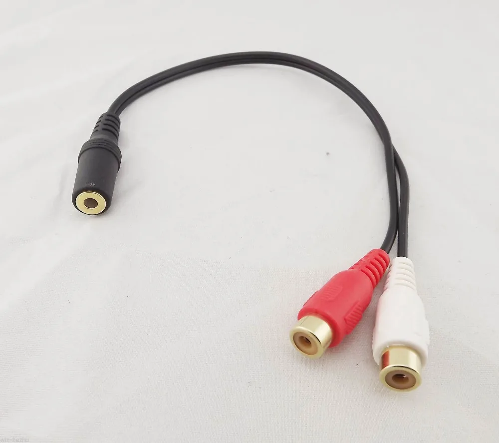 

2pcs 3.5mm 1/8" Female Stereo To 2 RCA Female Jack Splitter Audio Adapter Cable Gold 25cm