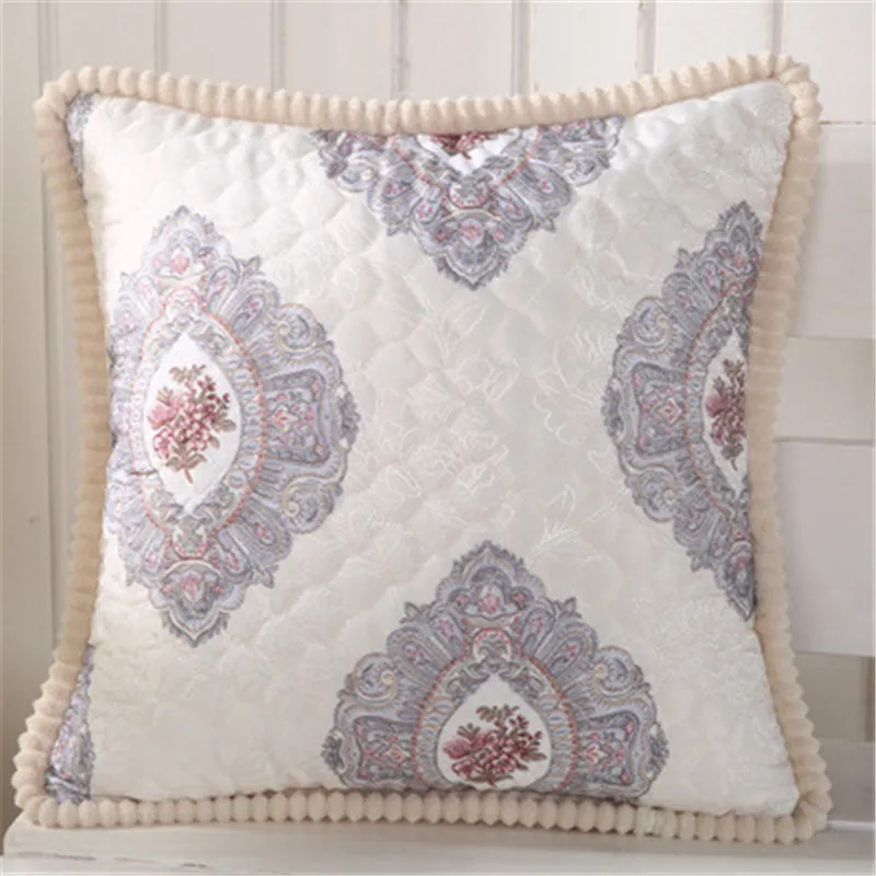 Luxury Soft Linen Sofa Seat Car Pillowcase Home Decor Flower Cushion Cover White Throw Pillowcase Pillow Covers MA24
