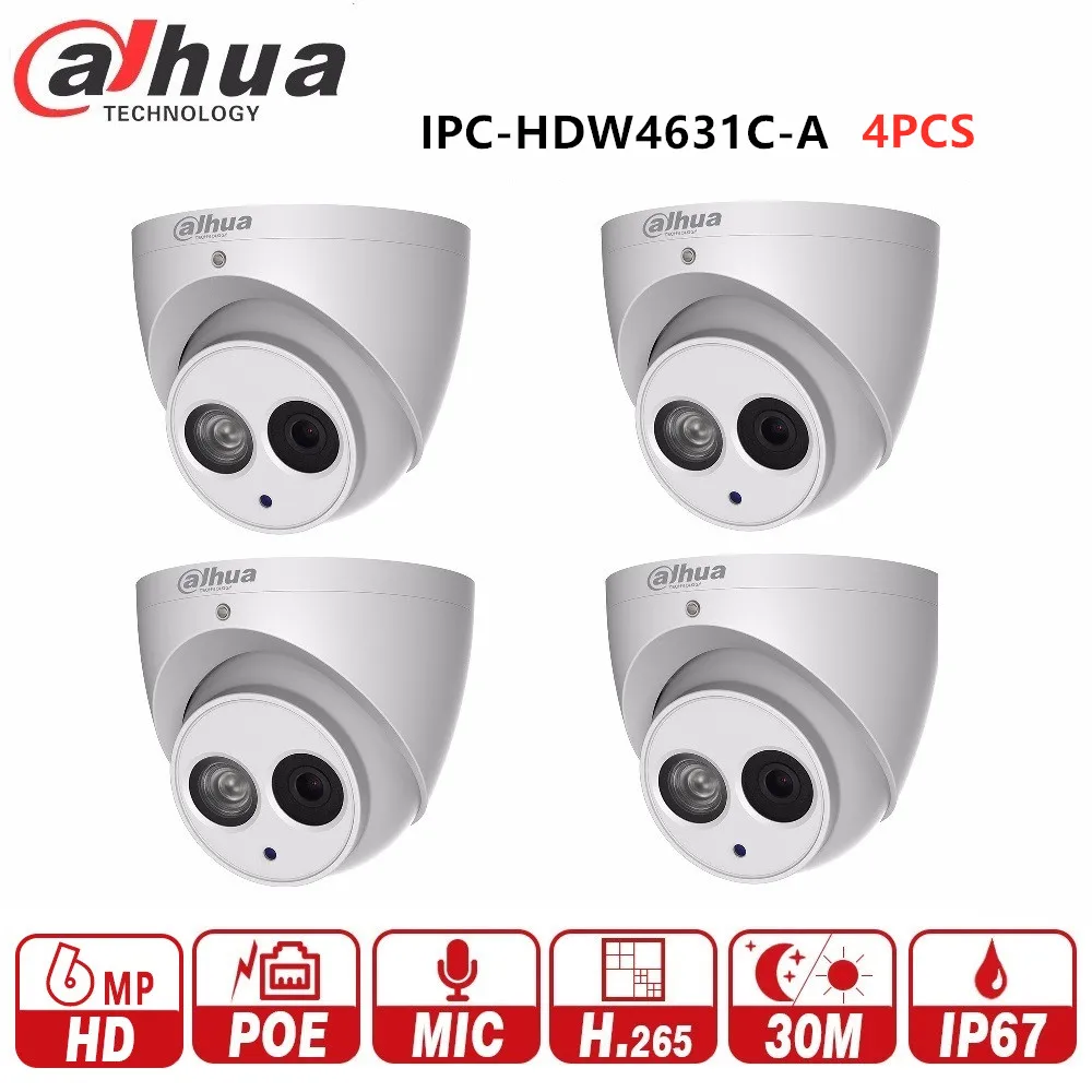 

Dahua 6MP IP Camera IPC-HDW4631C-A Upgrade From IPC-HDW4431C-A POE Network Mini Dome Cam Built-in MIC CCTV Camera Metal 4pcs/lot