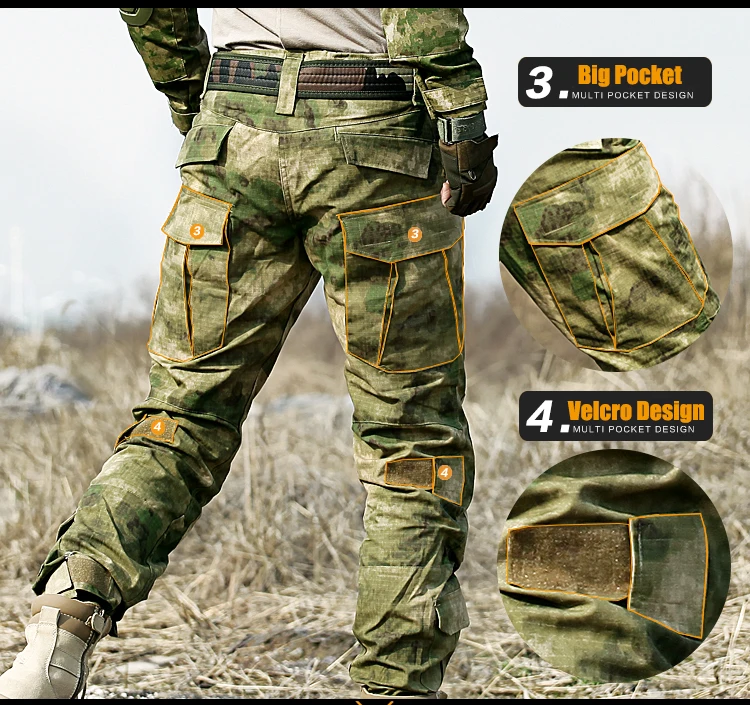 Камуфляжная военная одежда тактические штаны армейские военные форменные брюки воздушный Пейнтбольный бой Брюки карго с наколенниками