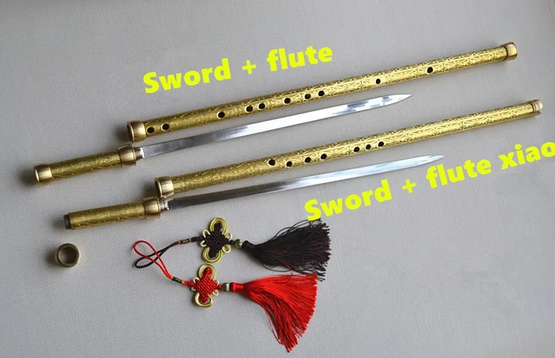 Флейта из латуни C Ключ+ меч Тай Чи Бодибилдинг Flauta xiaoreverse Flutemusical инструменты Профессиональное оружие самообороны