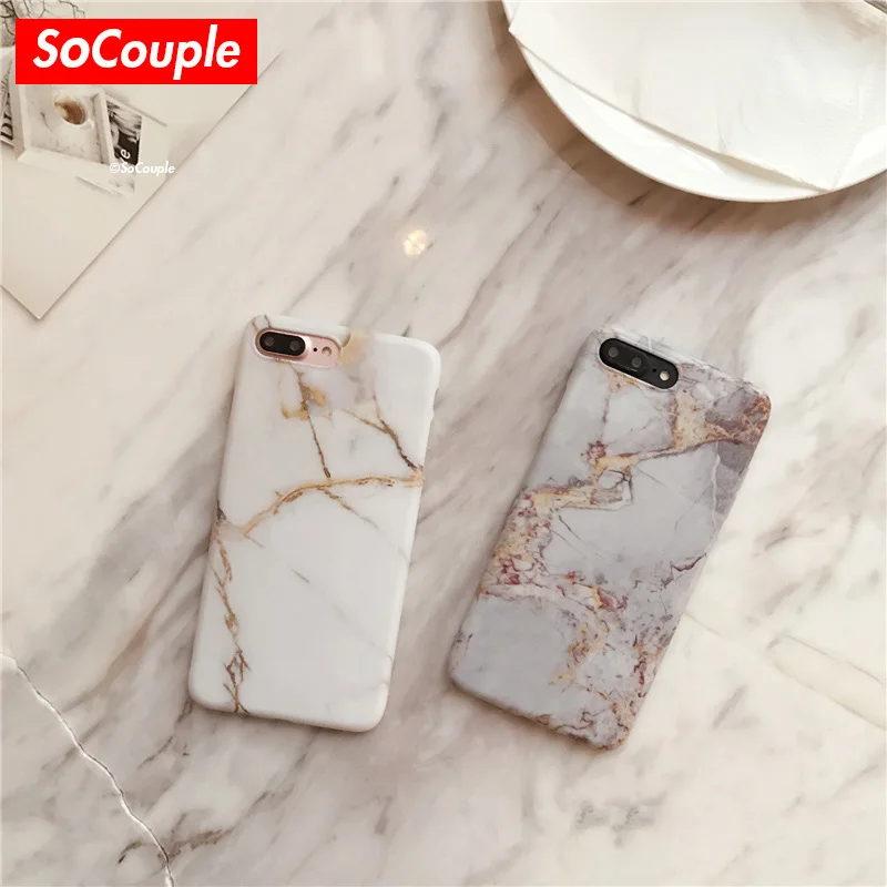 

SoCouple For iphone 7 7Plus Simple Marble TPU Stone Phone Case for iphone X xs max XR 6 6s 8 plus Scrub Silicone case back cover