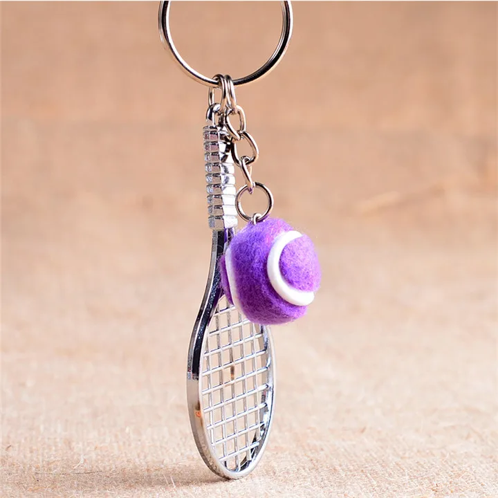 3  Sport Keychains For Women Baseball Bat Keyring Golf Ball Keyholder Tennis Racket  Bowling Ball Ping Pang Men Car Keychain