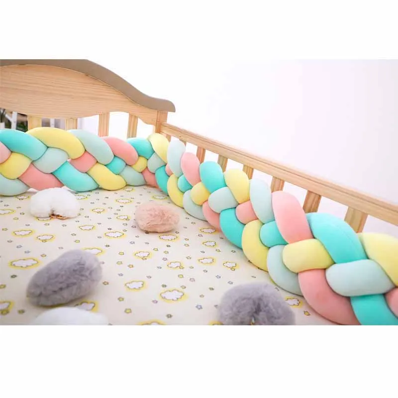 

3M Baby Bed Bumper Knot Design Newborn Baby Crib Protector Cot Bumpers Bedding Accessories Infant Room Decor