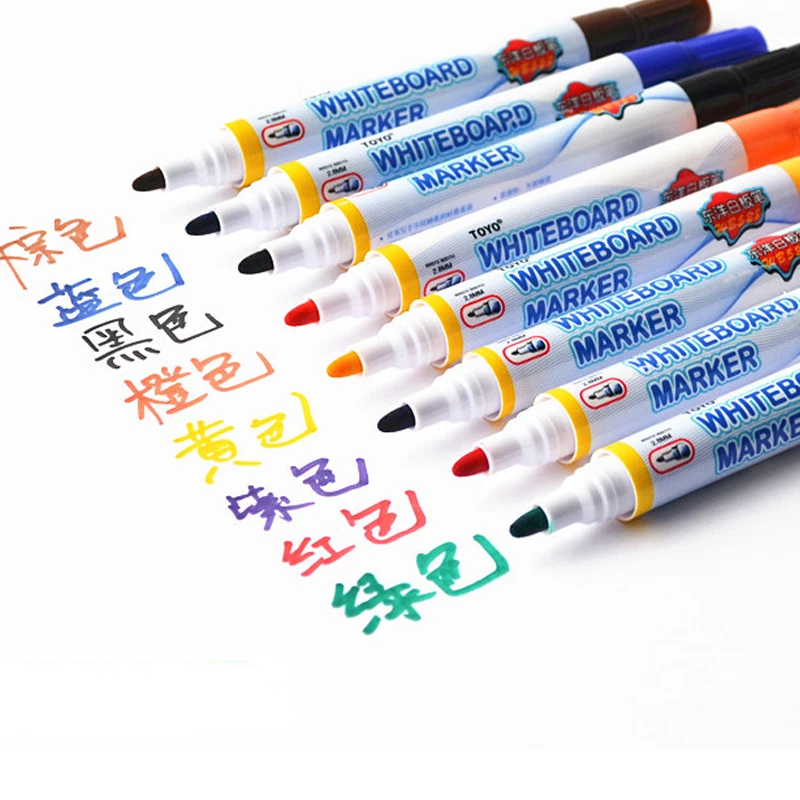 16 PCS/set Whiteboard Marker Non toxic 8 Colors Erasable Markers Eco