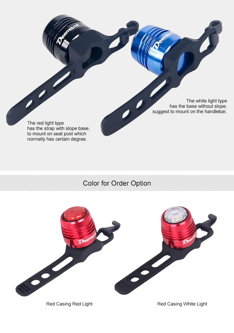 Discount Deemount Bicycle Rear Light Carat Type Bike Warning Lamp USB Charge Red White Light Color Safety Headlight Tail 6-20 hours Lante 5 Discount Deemount Bicycle Rear Light Carat Type Bike Warning Lamp USB Charge Red White Light Color Safety Headlight Tail 6-20 hours Lante 5