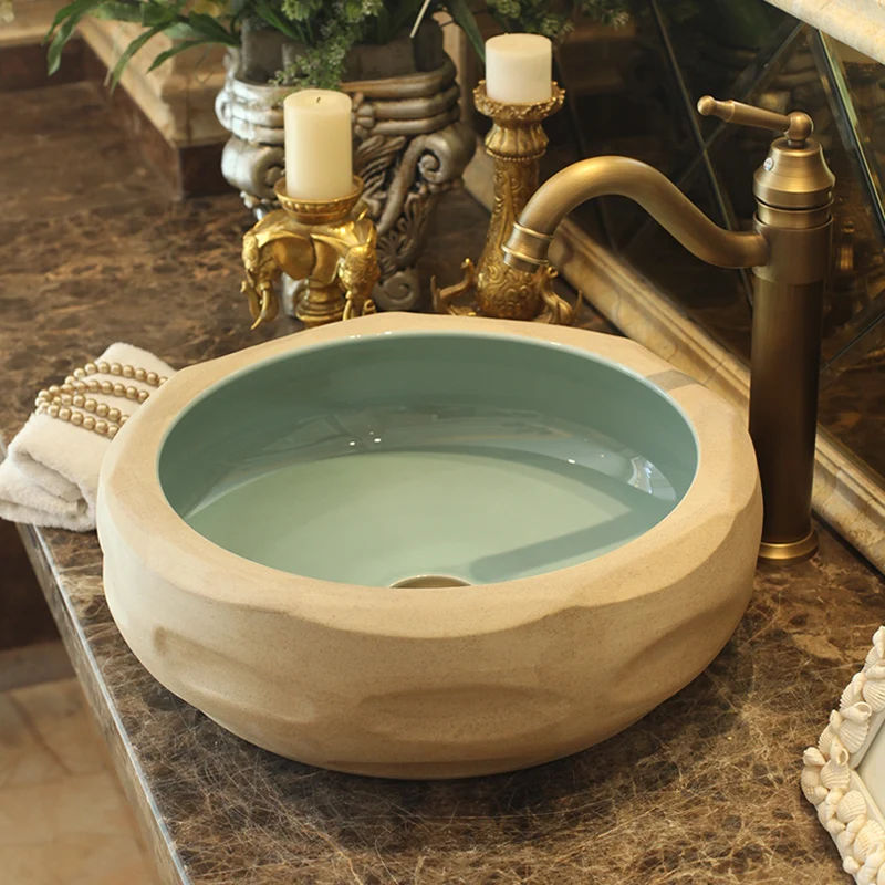 Ручная работа китайских мастеров Европа винтажный умывальник Lavabo керамическая раковина для ванной комнаты художественная столешница керамическая s умывальник резьба