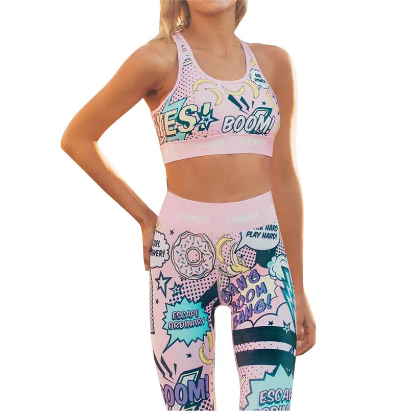 

Fashion Women Fitness Milk Silk Yoga Set Sports Fitness Running Slim Up Set Elastic Tops+Pants for Female 40JU25