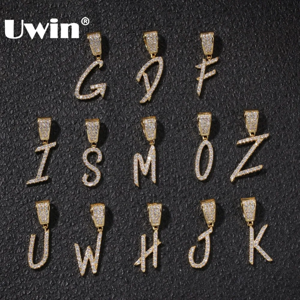 Цепочка с кулоном UWIN для мужчин и женщин выразительное ожерелье буквами инициала