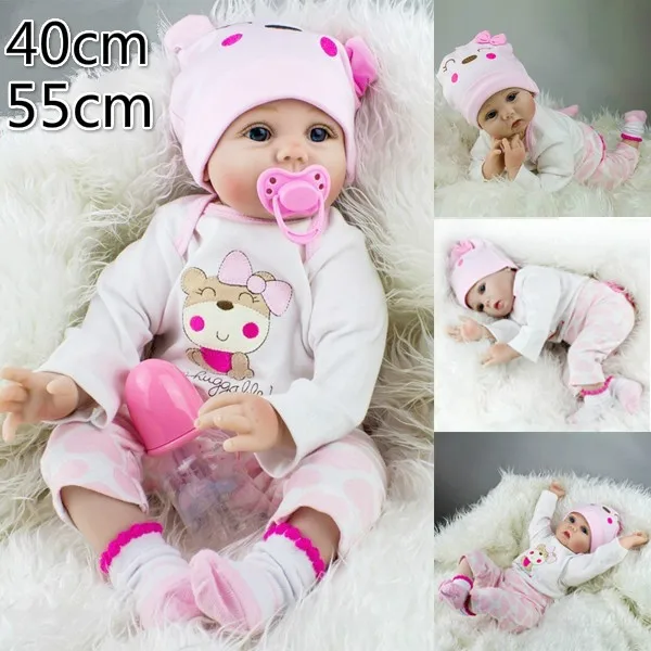 

Doll Reborn 55cm/40cm Soft Silicone Reborn Baby Dolls Toys Dolls for Girls Christmas Gifts 3-7 Years Old Baby Dolls with
