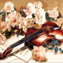 Новая модная гитара с цветочным принтом DIY Цифровая картина маслом по номерам ручная роспись маслом 40x50 см без рамки