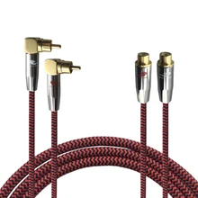 Audio Cable 2 Angle RCA Male to 2 RCA Female Hifi DVD Amplifier Subwoofer Speaker Cable Wire Stereo OFC 1M 2M 3M 5M 8M