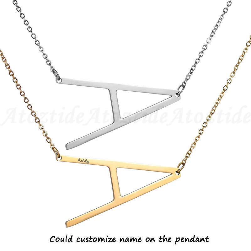 Atoztide Women Personalize A-Z 26 Alphabet Letter Necklace DIY Gold Chain Initial Name Pendant Necklace Customized Jewelry Gift Fashion Jewelry