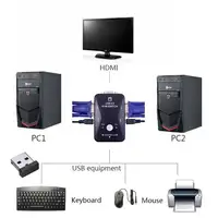 כבל מתאם VGA USB 2.0 באיכות הגבוהה כבל VGA Switch Ingelon KVM מפצל קופסא מתג מדפסת USB מתאם צג עכבר מקלדת מפתח USB (5)