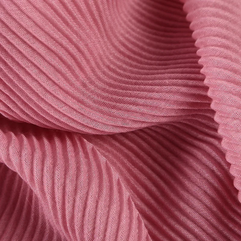 Women Pleated Cotton Hijabs Scarf Plain Wrinkle Crinkle Crimp Shawl Wraps Stole Muffler Muslim Hijab Headscarf 22Color 180x80cm