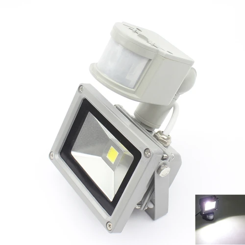 PIR 10W LED 투광 조명, Ivanowa 12V 24V 입력 스포트라이트, 방수 태양광 시스템 차고 보안 모션 센서, 시간 조절 가능 3