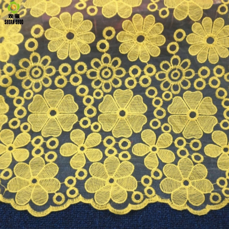 

Organza Cotton embroidery Water soluble fabric Hollow-out three-dimensional embroidery lace Wedding dress fabric 125*50cm