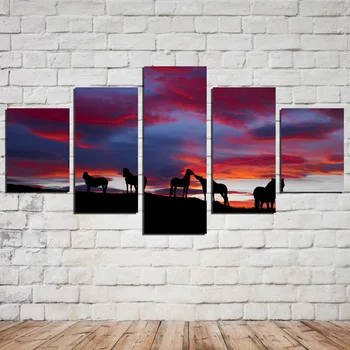 

FIVE PC NO FRAME African Sunset Oil Painting Printed Oil Painting On Canvas Oil Painting for Home Decor Wall Decor