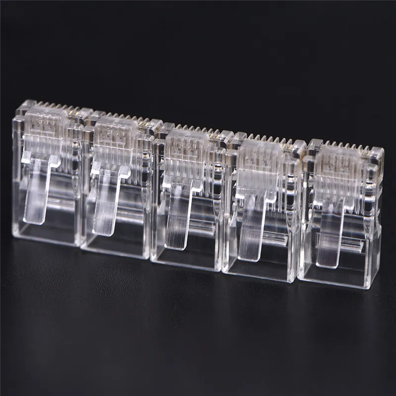 Штекерный адаптер RJ45 CAT5 CAT5e CAT6 прозрачный Модульный сетевой разъем 8P8C для