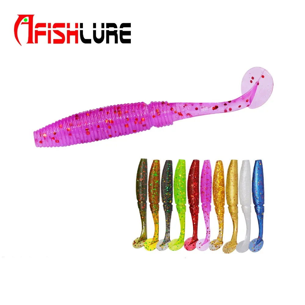 15 pièces/lot T queue leurre souple 50mm 1g queue de pagaie vers doux mouche en plastique leurre de pêche appâts souples tête de gabarit Texas Rig bas