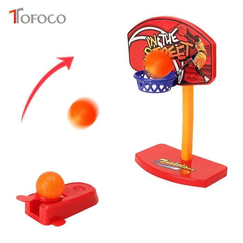 TOFOCO 20cm Mini Finger Basketball Toys Set For Kids Boy Gifts Plastic Funny Desktop Ejection