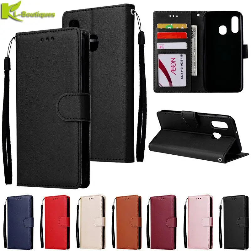 

For Samsung Galaxy A40 Leather Case on for Samsung A40 A405F A405 A 40 Cover Classic Style Flip Wallet Phone Cases Women Men