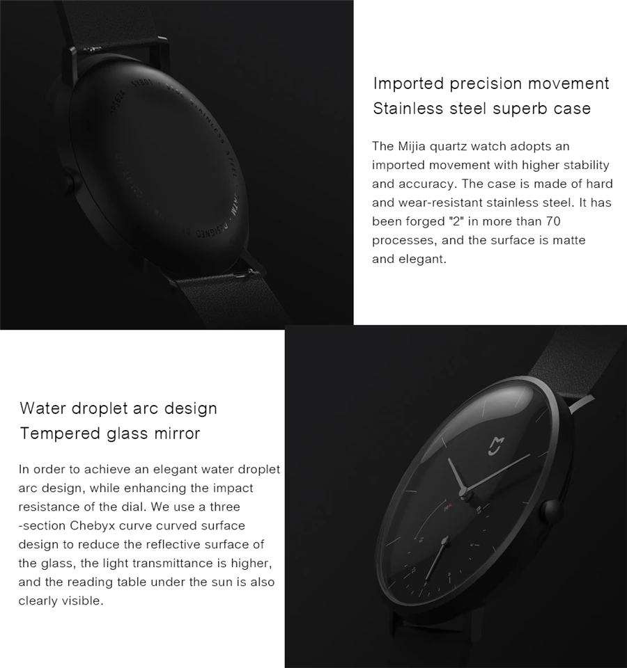 Xiaomi Mijia Smart Quartz Watch Fashion SmartWatch Call Reminder Alarm Vibaration Intelligent Pedometer Waterproof men Mi Watch