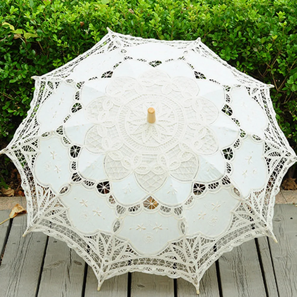 1 шт. зонтик в западном стиле стильный изысканный кружевной зонтик ручной работы прекрасный свадебный декоративный зонтик для девочек и женщин