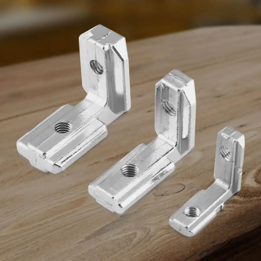 

10pcs/Lot T Slot L-Shape Conner Brackets Aluminum Profile Interior Corner Connector Joint Carbon Steel Right Angle Bracket