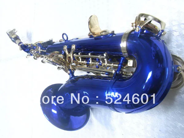 Wholesale small bend soprano font b saxophone b font in B flat blue body golden key
