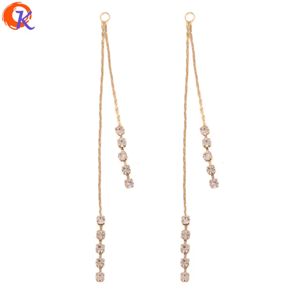 

Cordial Design 30Pcs 2*61MM Earrngs Accessories/Hand Made/Rhinestone Chain Shape/Genuine Gold Plating/Jewelry Findings Component