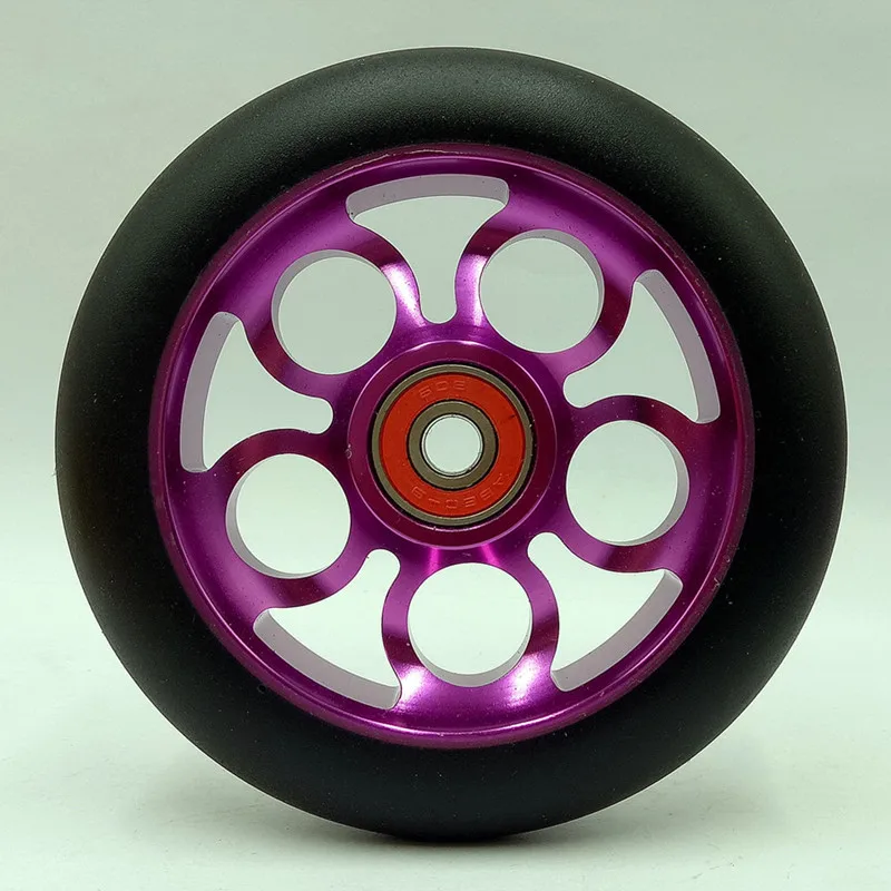 2 шт 110 мм Высокая эластичность/носить полиуретановые колеса скутера/профессиональный трюк-Скутер колеса - Цвет: Фиолетовый