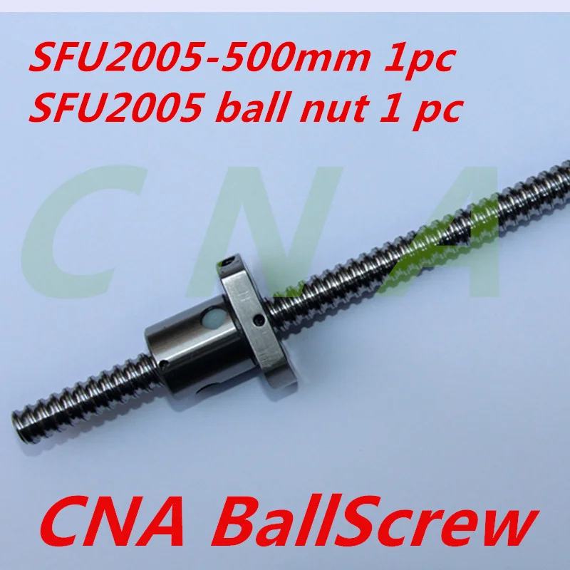 

1PC No end machined SFU2005 600mm Ball Screw Rolled ballscrew SFU2005 with single flange ballnut for CNC part
