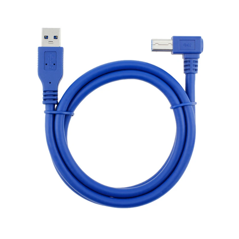 Кабель для принтера с углом наклона 90 градусов USB 3 0 типа A папа B синий шнур 6 м 1 8