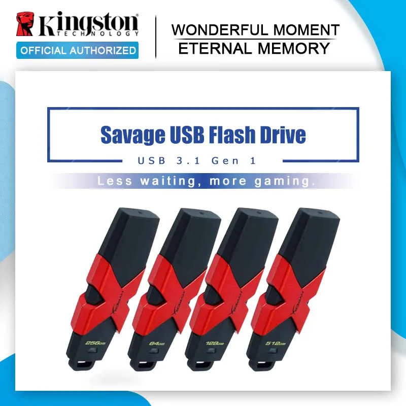 

Kingston HyperX Savage USB 3.1 Flash Drive 512GB Flash Disk HXS3 Pendrive 64GB 128GB 256GB 350MB/s Read Speed High Pen drives