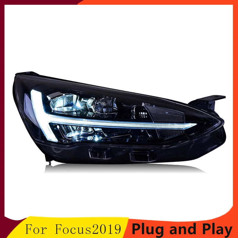 

car for 2019 Ford Focus full LED light headlight assembly LED daytime running light LED streamer turn signal assembly