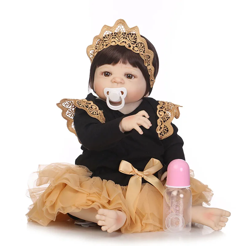 

56cm Silicone Doll Reborn Dolls Lifelike Jointed Baby Kids Toys Simulation Birthday Gift AN88