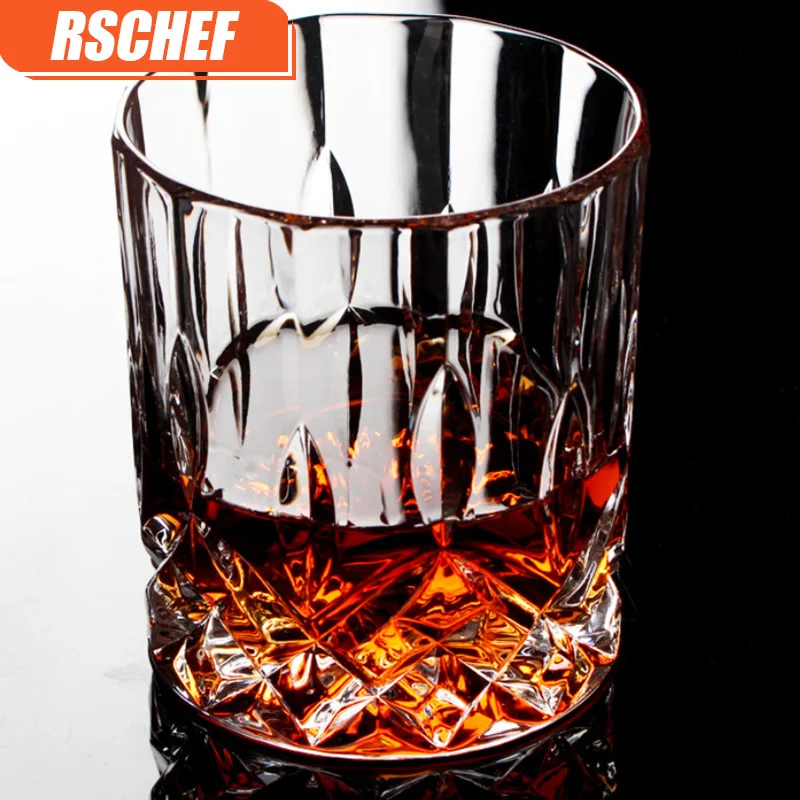 

1 pcs Crystal glass whiskey glass lead - free thickened liquor glass wine cocktail diamond glass domestic wine Beer mug