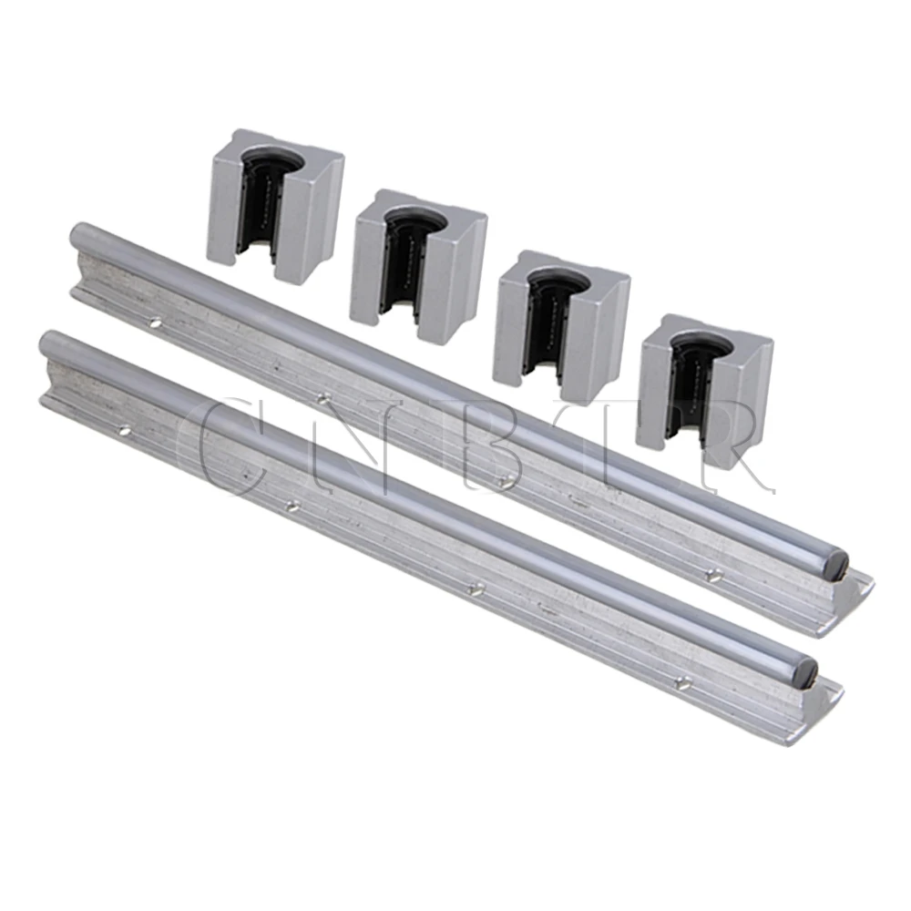 

2 set Silver CNBTR 12mm Shaft 400mm Linear Bearing Rail w/ Open Linear Motion Block