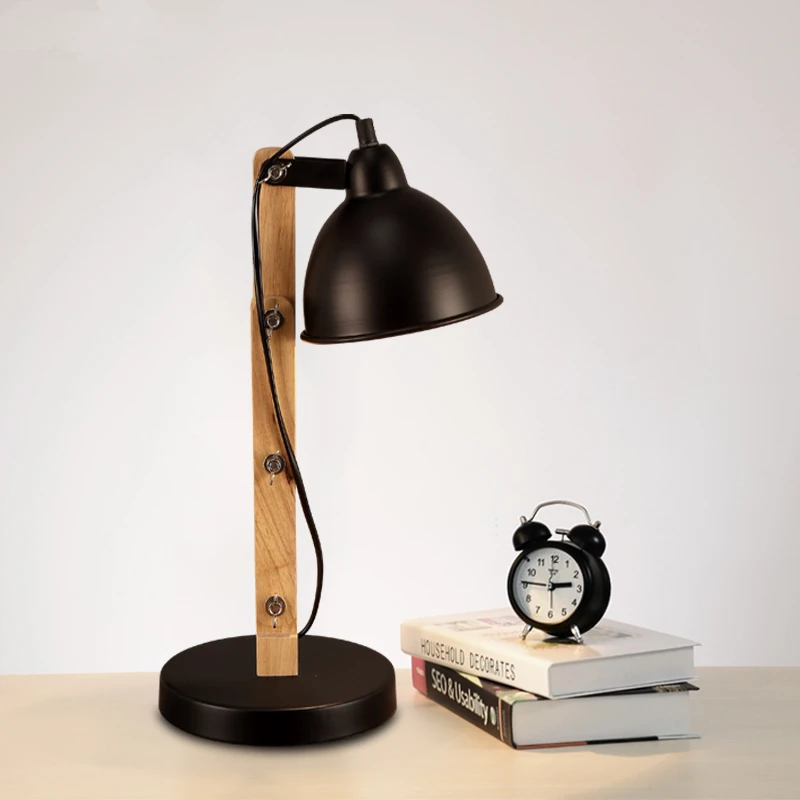 

Nordic creative personality simple table lamp bedroom bedside desk lamp Wooden folding designer Art Table Lamps