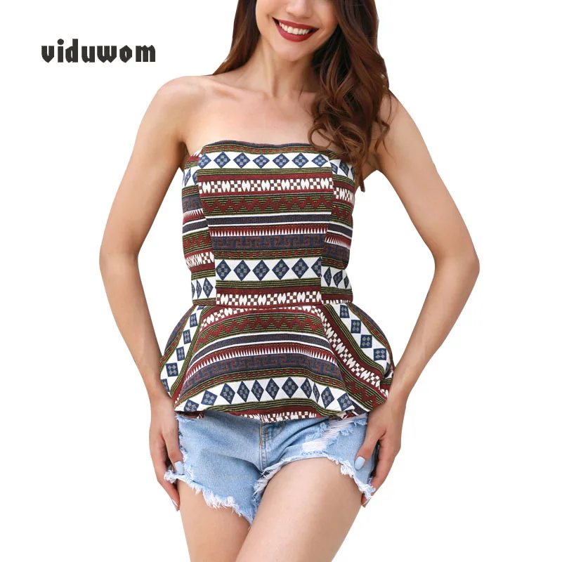 

Summer Sexy Woman Tops Tees Print Bohemian Style Chest covering Shirts Lotus leaf edge Casual Women Increase Size Clothing