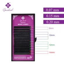 Genie False Mink Eyelash Extensions Mix Tray 8 10 12 14 in One Case C & D Curl 0.07 0.15 0.20mm Thickness Shipped from Germany