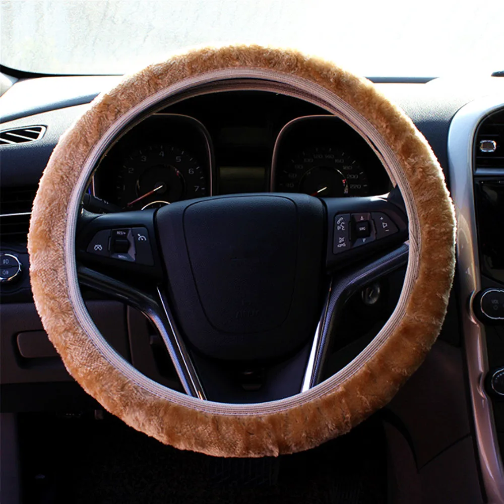 

DIY Steering Wheel Covers/Extremely Soft Pluch Braid on the Steering-Wheel Warm Soft Plush Cover Car Interior Accessories New