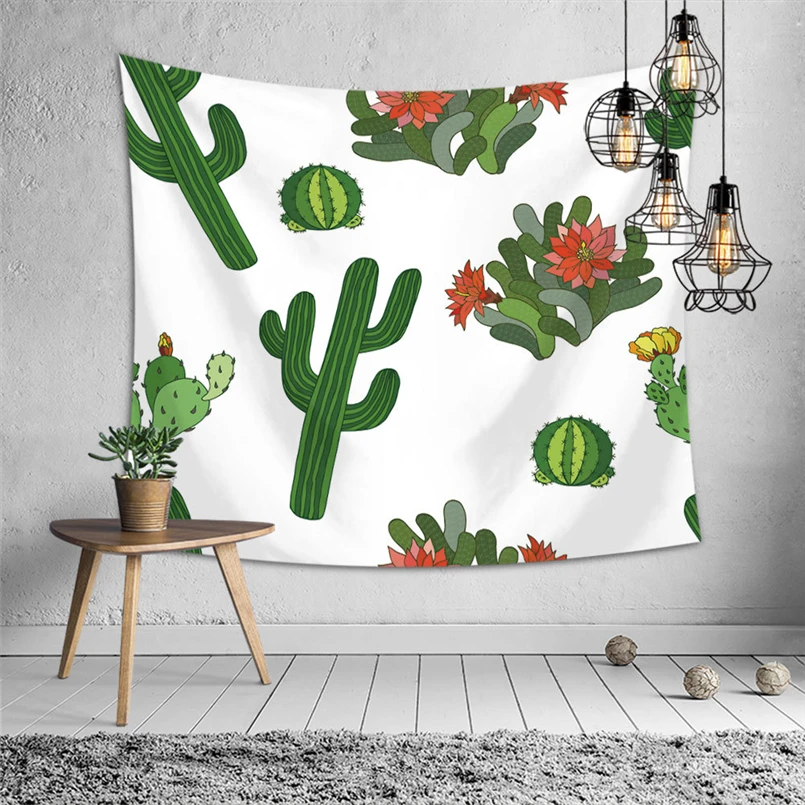 Cactus tapestry wall hanging home decor printing tablecloth bed sheet beach towel for party wedding decoration background