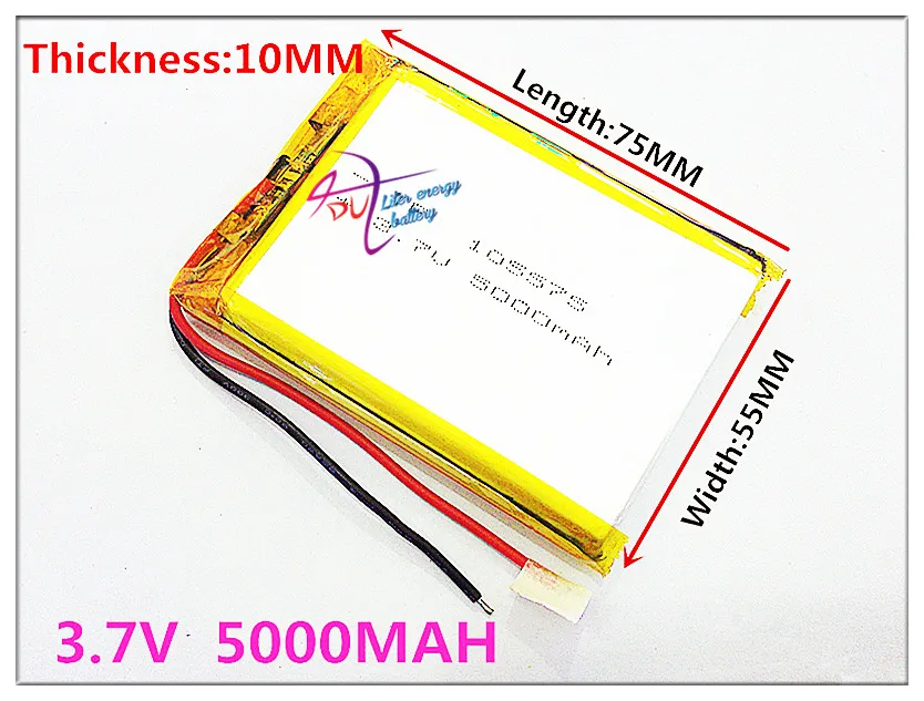 105575 3,7 V 5000MAH литий-полимерная аккумуляторная батарея LiPo для gps DVD электронной книги планшета ПК ноутбука power bank видео игры