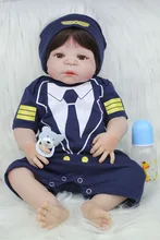 55cm Full Body Silicone Reborn Baby Doll Toy 22inch Newborn Bebe Boy Babies Doll Xmas Birthday Gift Child Bathe Toy