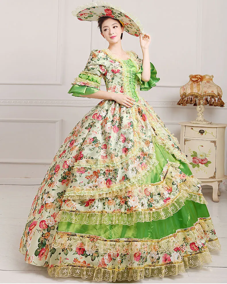 

S-3XL Medieval Renaissance Princess Victorian Ball Dress Medieval Court Party Halloween Costume For Women 10 colors XXXL
