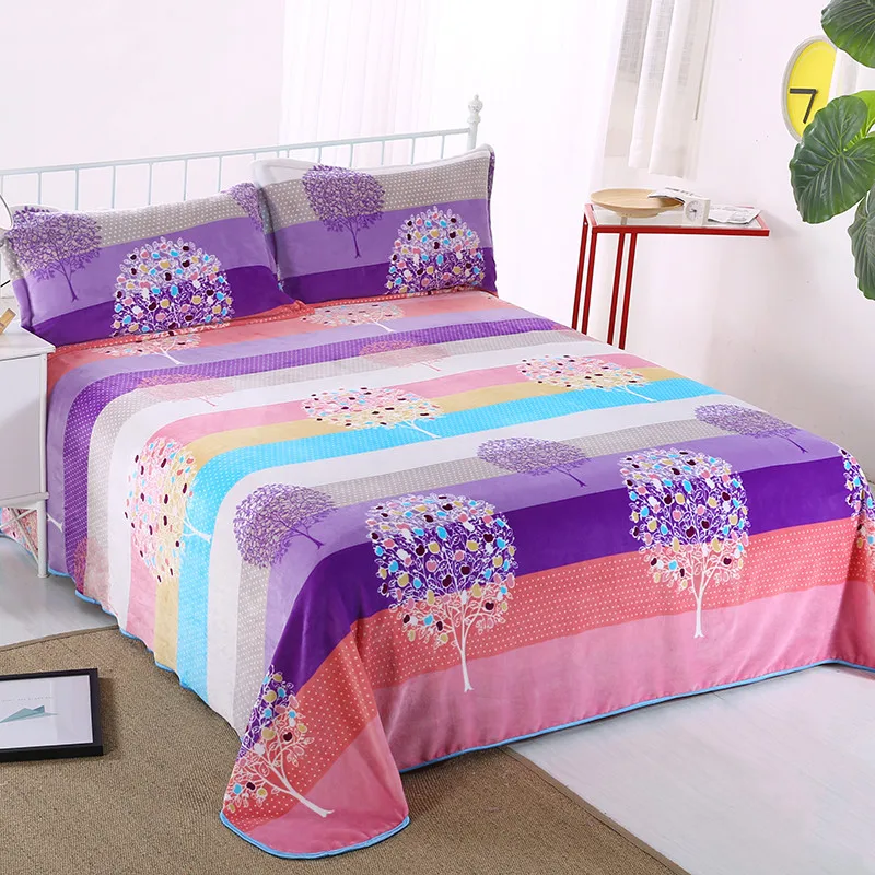 

Colorful Patterns Of Flowers And Sea 3-Piece Bed Sheet Flat Sheet Bedding Black Bed Sheets High-Grade Bedsheet Bedclothes Soft