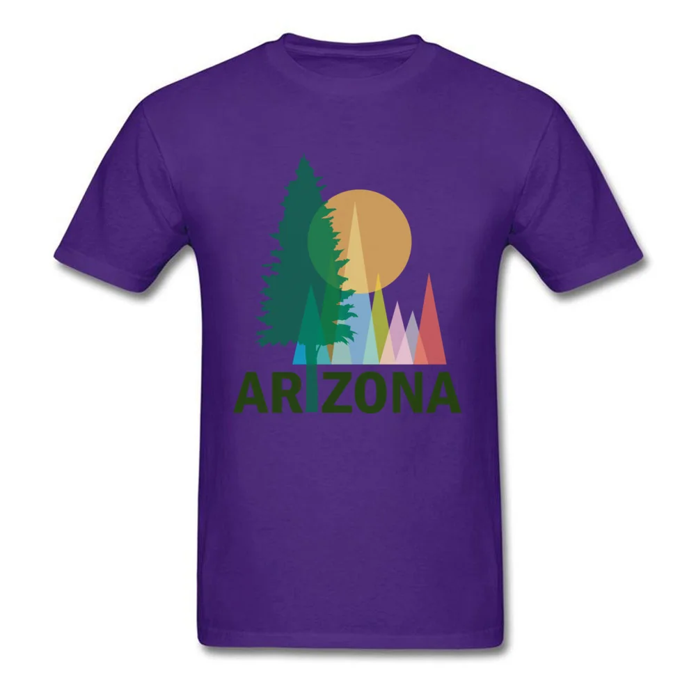Normal T-shirts 2018 Newest Round Collar Arizona Trees Cotton Fabric Men's Tops Tees Classic Short Sleeve Sweatshirts Arizona Trees purple
