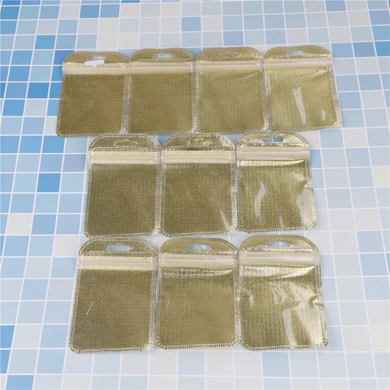 

10pcs/lot One Side Clear Plastic Ziplock Bag Gold Inlay Aluminum Foil Bag Coffee Herbal Tea Packaging Pouch Hot Sales